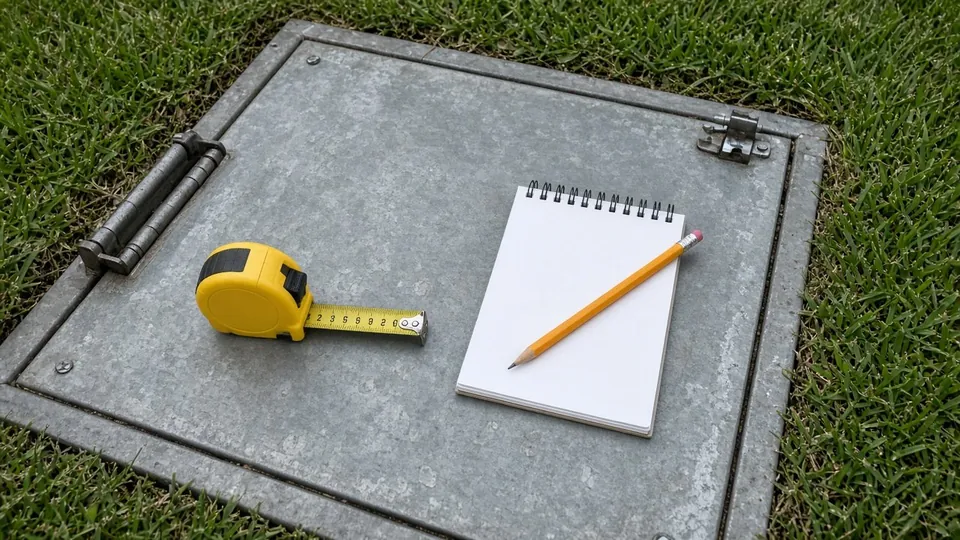 Example photo of a storm shelter cost planning worksheet on a kitchen table